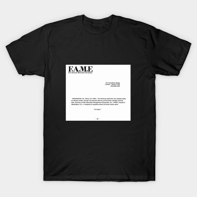 I'm Back T-Shirt by Stubber